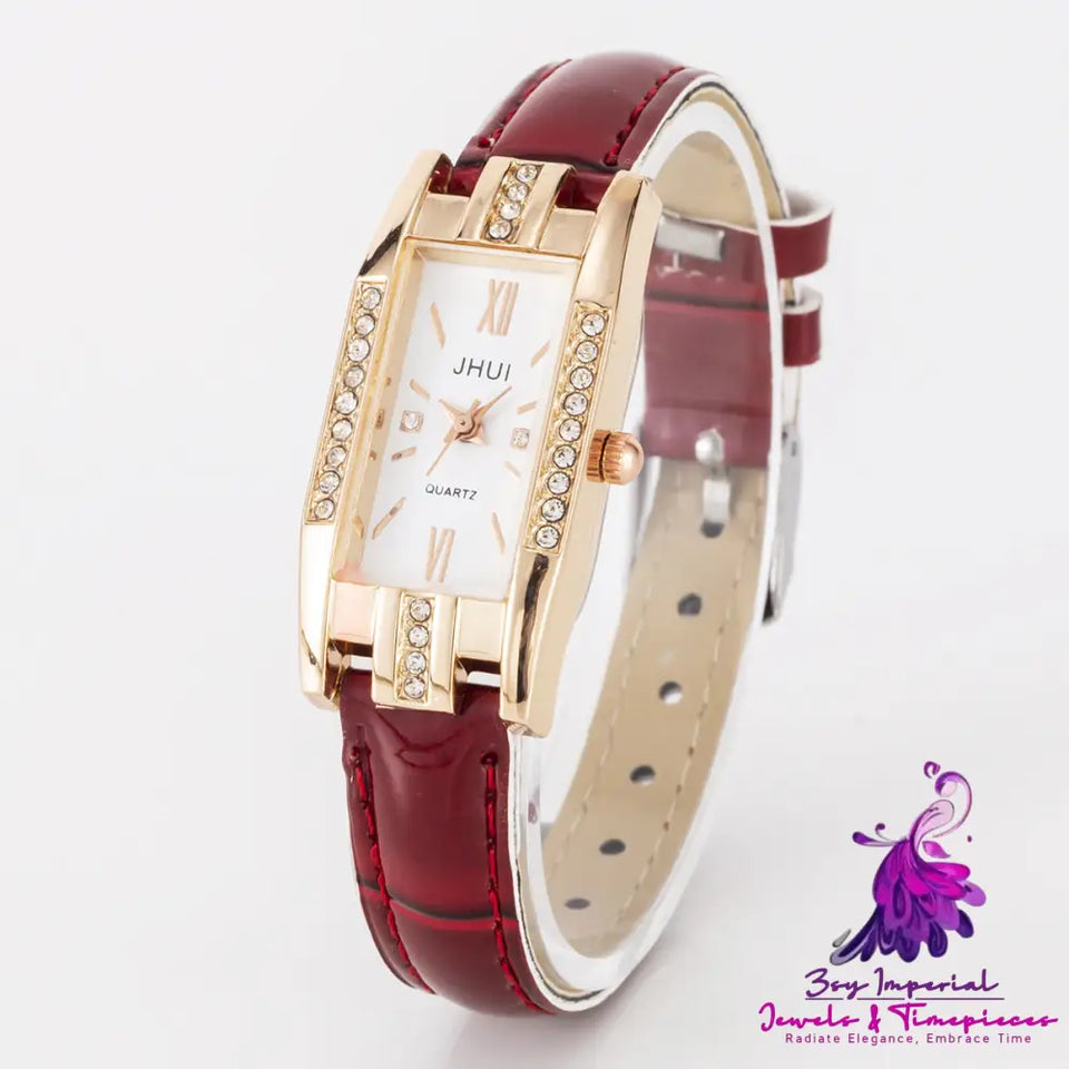 Slub Pattern Luxury Diamond Women’s Watch