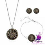 Mandala Flower Gemstone Necklace