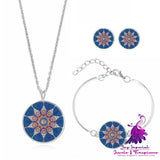 Mandala Flower Gemstone Necklace