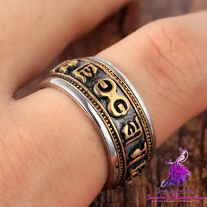 Retro Rotating Mantra Ring