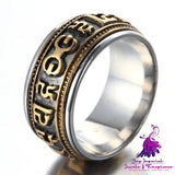 Retro Rotating Mantra Ring