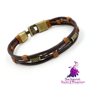 Retro Braided Leather Bracelet