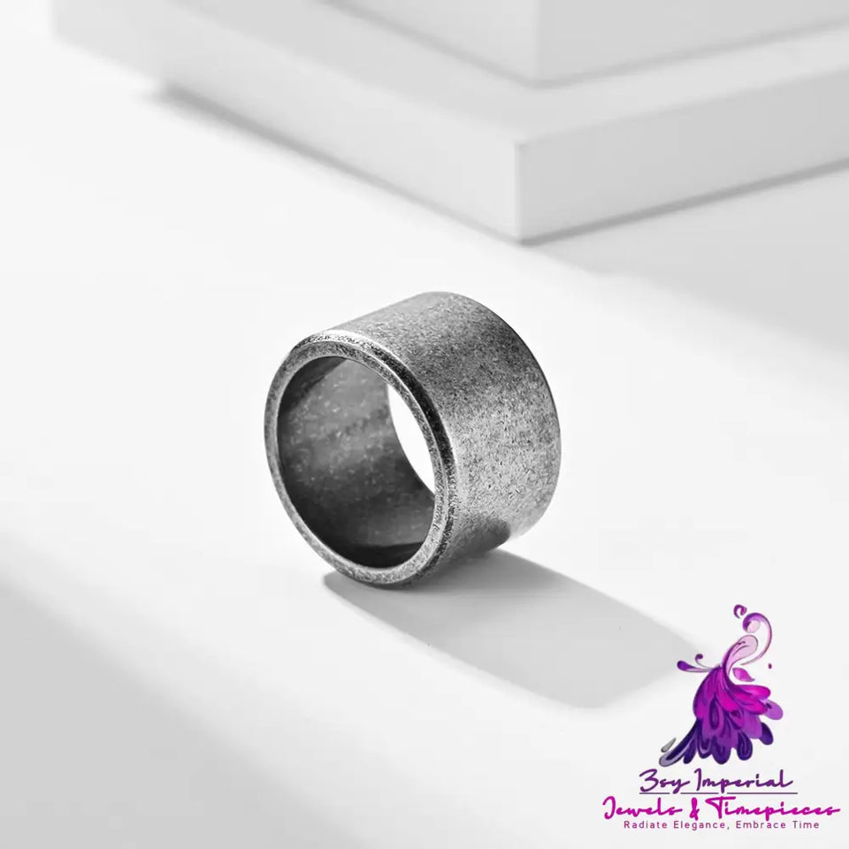 Matte Brushed Stainless Steel Men’s Ring