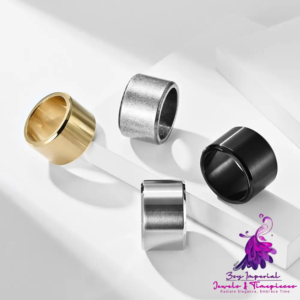 Matte Brushed Stainless Steel Men’s Ring