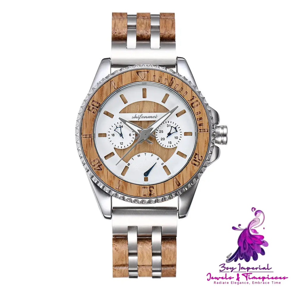 Sports Mechanical Feeling Men’s Wood Suit Watch