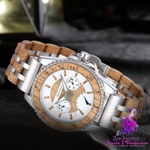 Sports Mechanical Feeling Men’s Wood Suit Watch