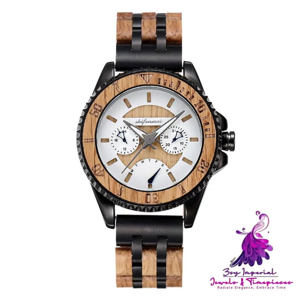 Sports Mechanical Feeling Men’s Wood Suit Watch