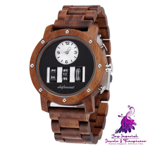 Multi Functional Mechanical Wooden Watch for Men