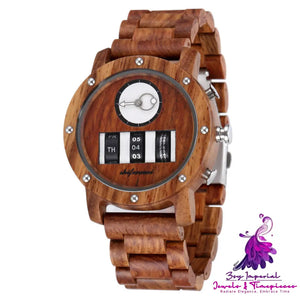 Multi Functional Mechanical Wooden Watch for Men