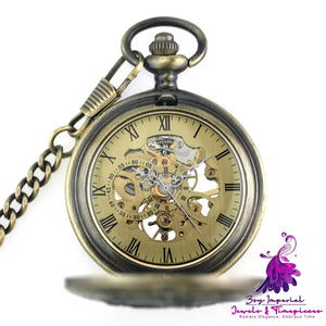 Flip Mechanical Pocket Watch Retro Movement Watch