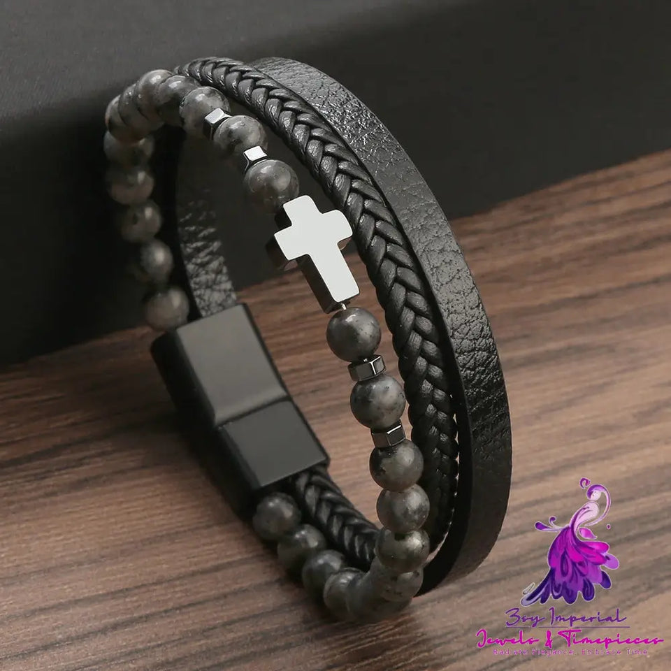 Natural Stone Stainless Steel Bracelet