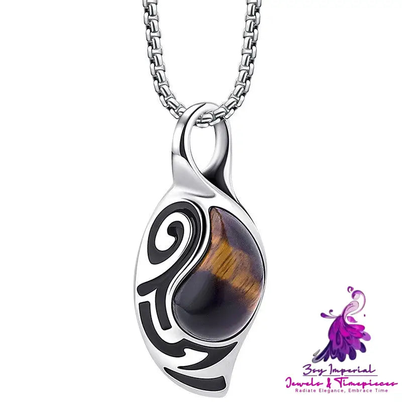 Tiger Eye Stone Necklace for Men