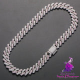 Men’s Hip Hop Personality Cuban Necklace Pink Zircon