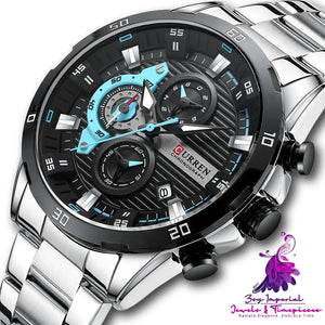 Six Hands Steel Band Men’s Quartz Watch