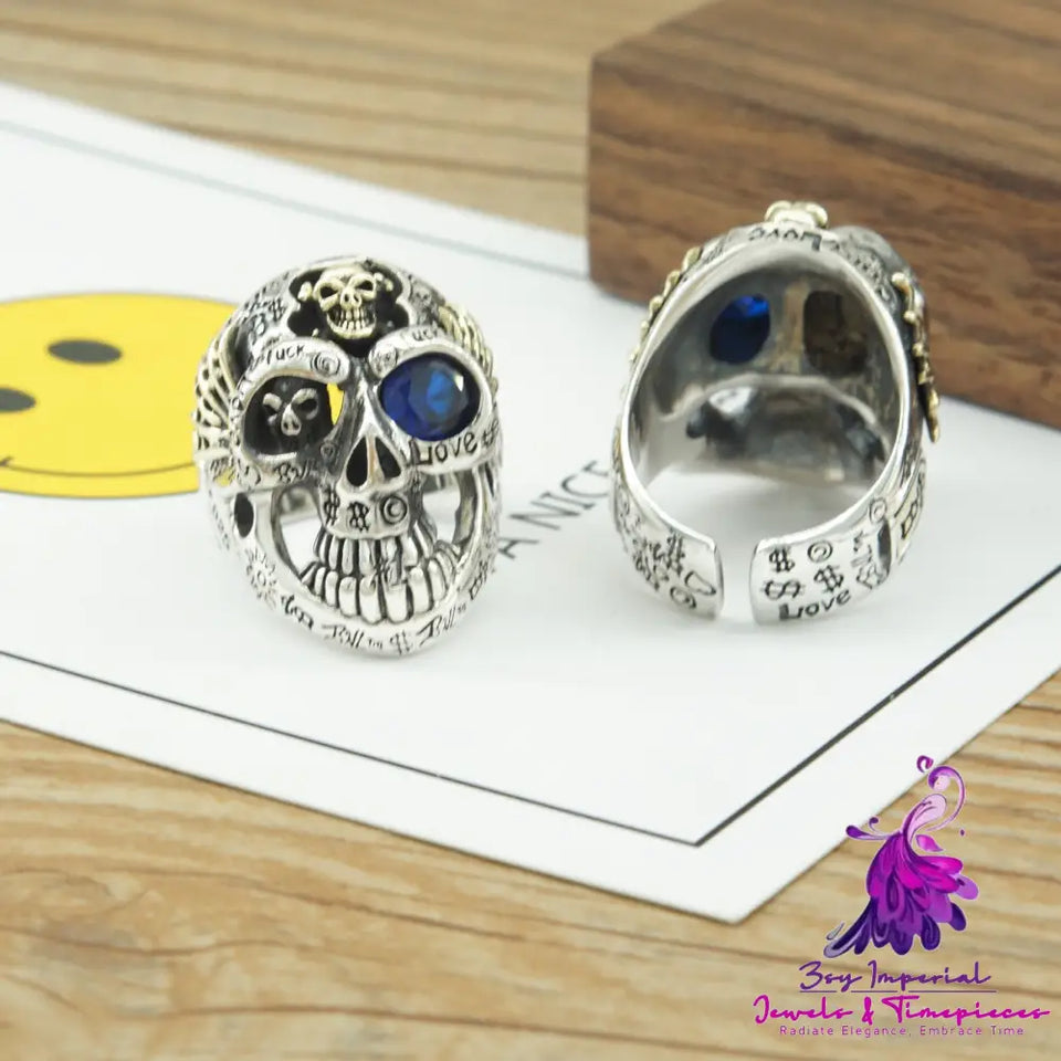 Personality Graffiti Skull Ring