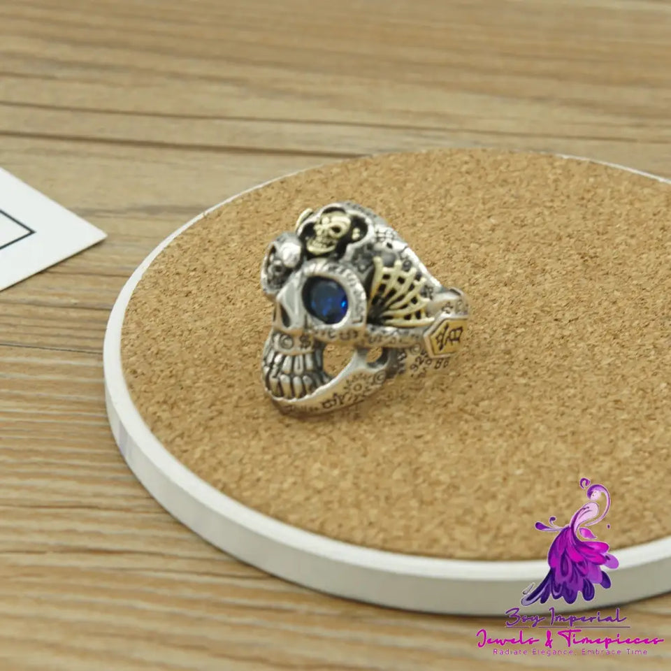 Personality Graffiti Skull Ring