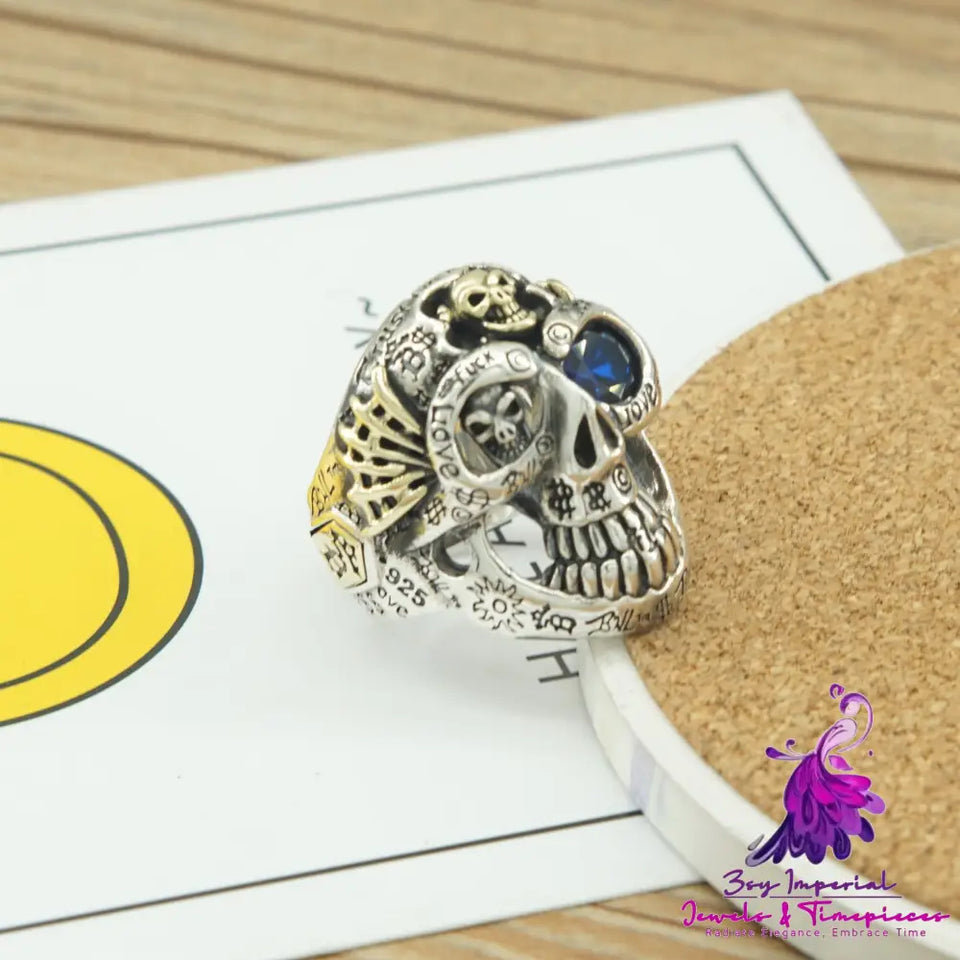 Personality Graffiti Skull Ring