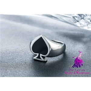 Magician Spade Titanium Steel Ring