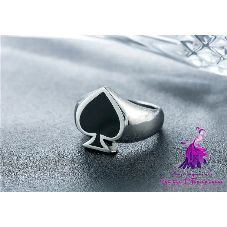 Magician Spade Titanium Steel Ring