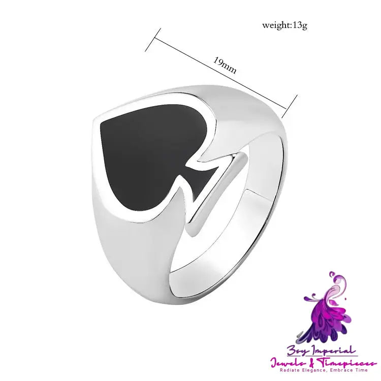 Magician Spade Titanium Steel Ring