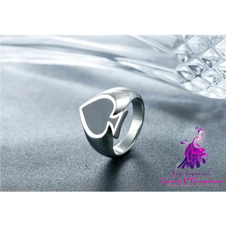 Magician Spade Titanium Steel Ring