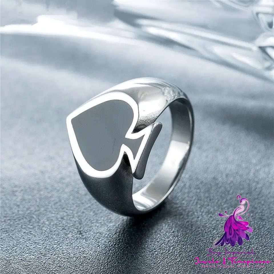 Magician Spade Titanium Steel Ring