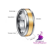 Brushed Gold Tungsten Wedding Ring