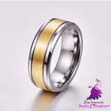 Brushed Gold Tungsten Wedding Ring