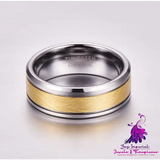 Brushed Gold Tungsten Wedding Ring