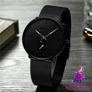 Ultra-thin Round Mesh Belt Men’s Watch