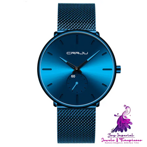 Ultra-thin Round Mesh Belt Men’s Watch