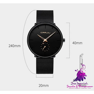 Ultra-thin Round Mesh Belt Men’s Watch