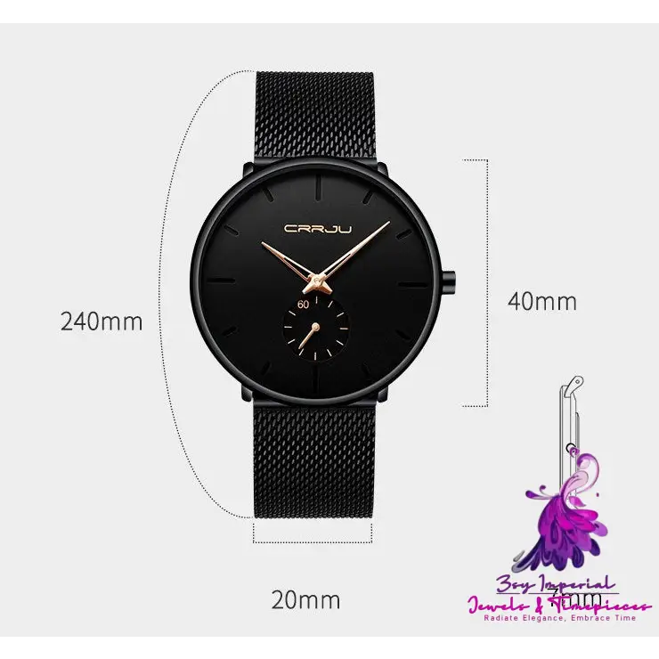 Ultra-thin Round Mesh Belt Men’s Watch