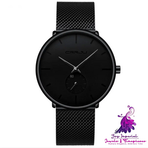 Ultra-thin Round Mesh Belt Men’s Watch