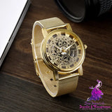 Transparent Cutout Roman Men’s Mesh Quartz Watch