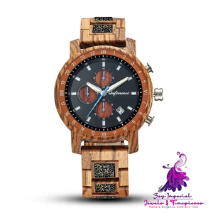 Multi-function Sports Wooden Watch for Men