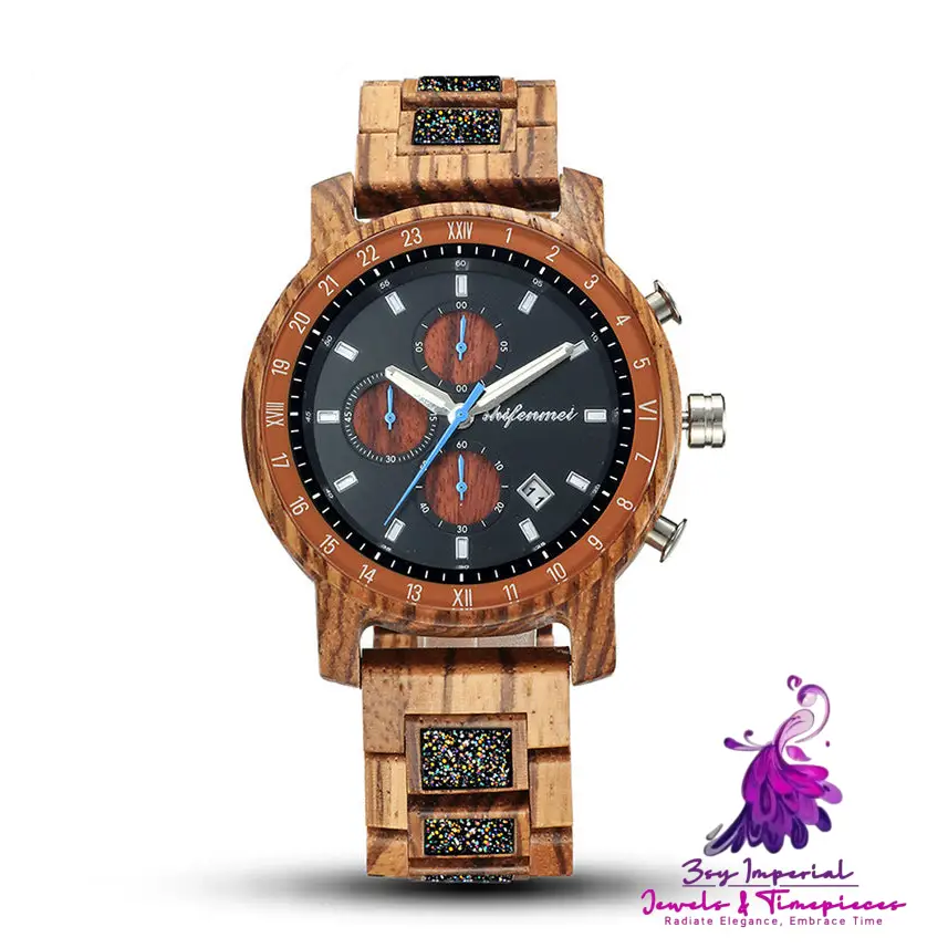 Multi-function Sports Wooden Watch for Men