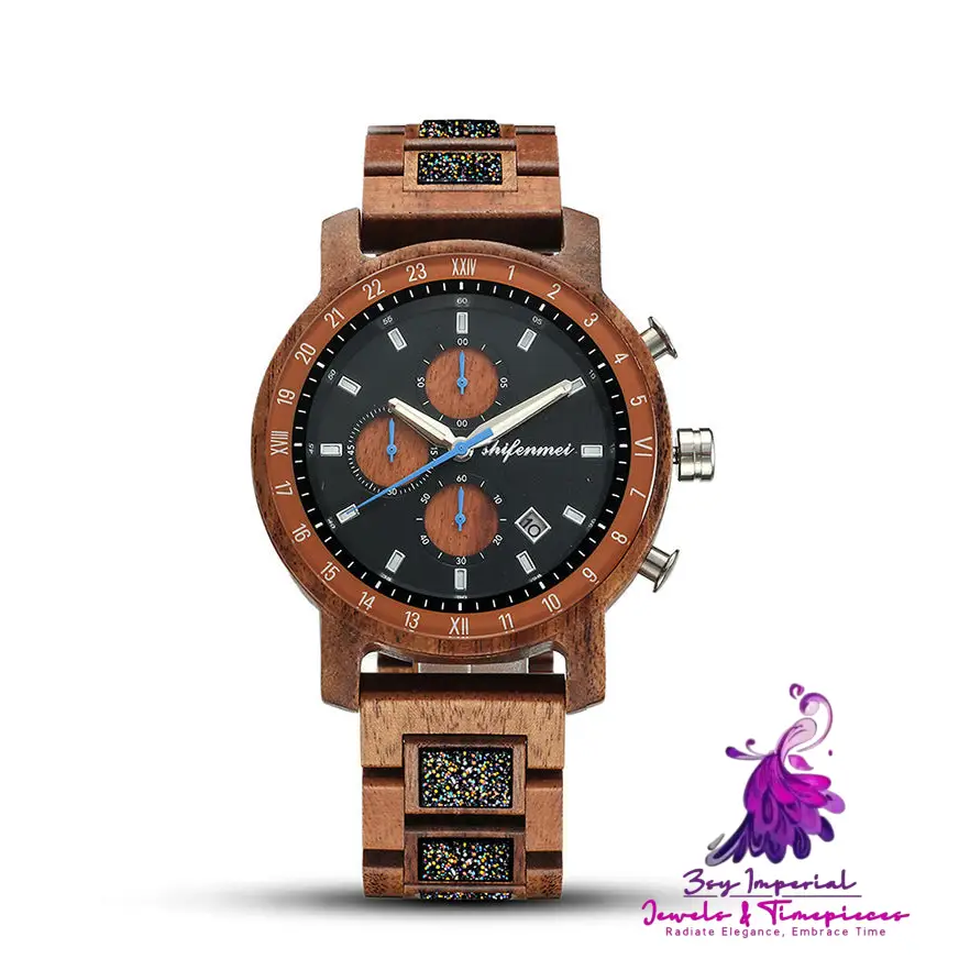 Multi-function Sports Wooden Watch for Men