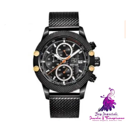 Sports Calendar Quartz Watch for Men