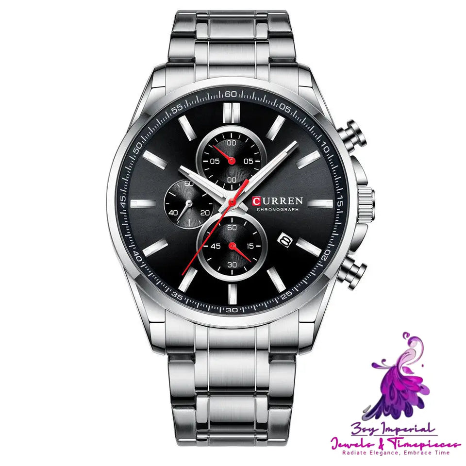 Men’s Waterproof Steel Band Quartz Watch