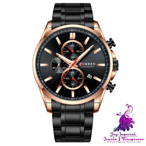 Men’s Waterproof Steel Band Quartz Watch