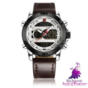 Leather Digital Military Watch