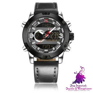 Leather Digital Military Watch