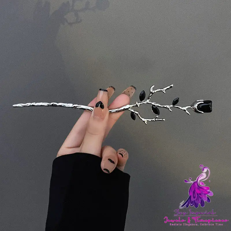 Chinese Style Rose Flower Metal Hairpin