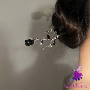 Chinese Style Rose Flower Metal Hairpin