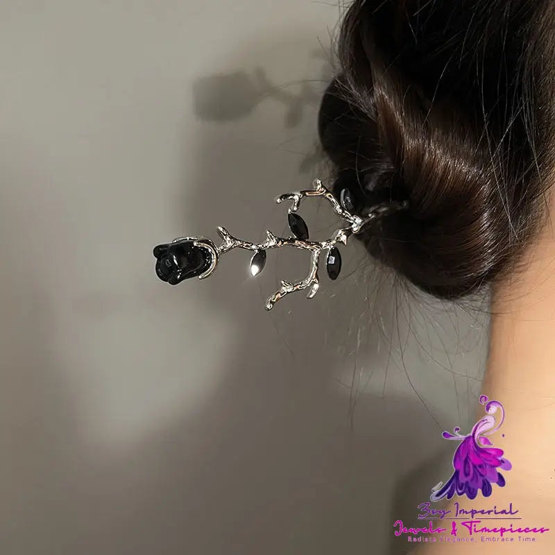 Chinese Style Rose Flower Metal Hairpin