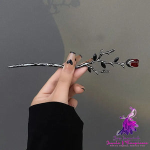 Chinese Style Rose Flower Metal Hairpin