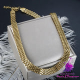 Metal Mesh Woven Clavicle Chain