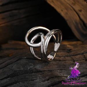 New Minimalist Winding Line S925 Sterling Silver Ring