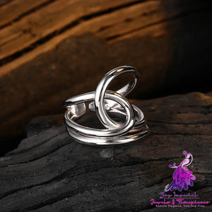 New Minimalist Winding Line S925 Sterling Silver Ring